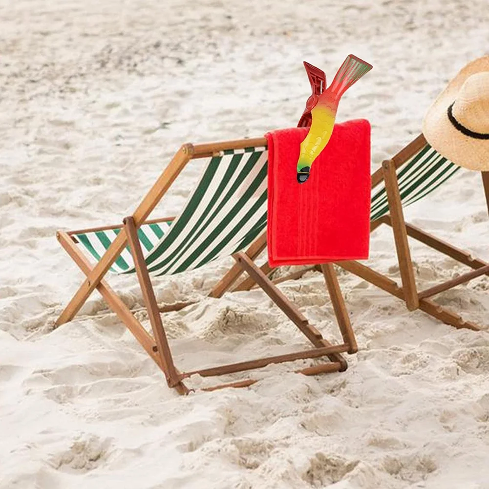 PORK-8Pcs Beach Towel Clips For Sun Loungers, Parrot Bird Towel Clips Large Windproof Clothes Hanging Peg Quilt Clamp Holder