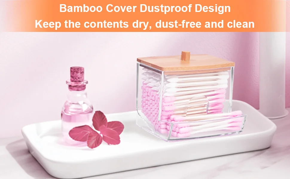 Desktop Platz Baumwolle Tupfer Zahnseide Tragbare Kunststoff Lagerung Box Transparent Haushalt Staubdicht Und Wasserdicht Lagerung – Detail 5