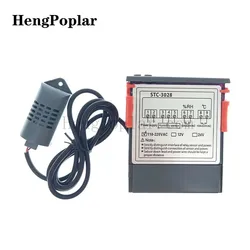 STC-3028 Dual Digital Thermostat Temperature Humidity Control Thermometer Hygrometer Incubator Controller AC 220V DC 12V 24V