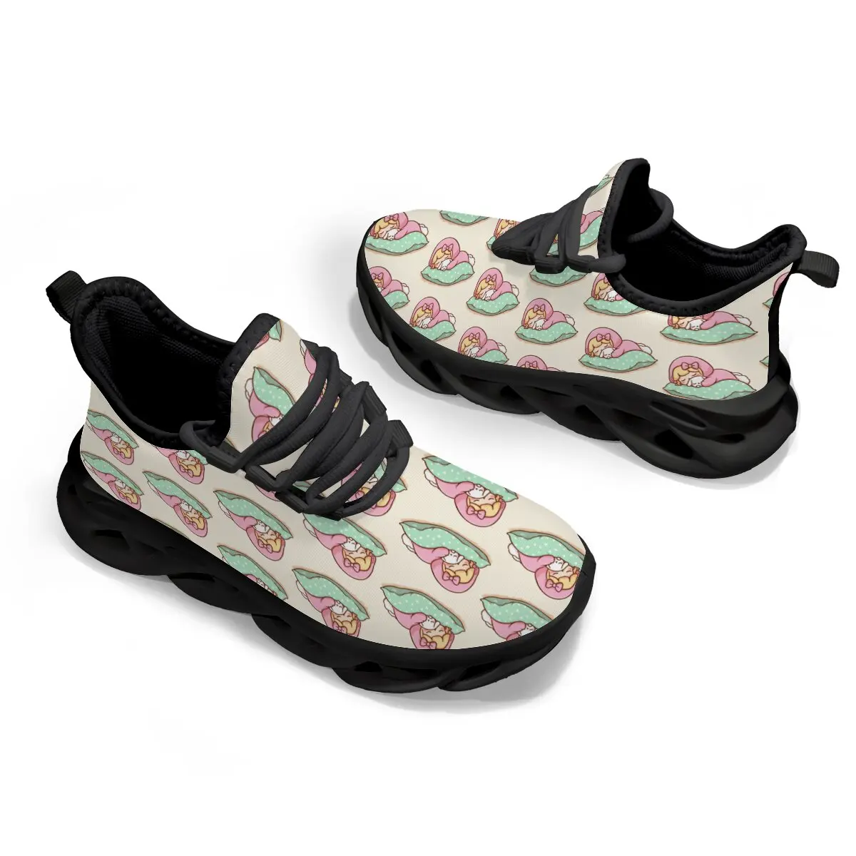 أحذية مسطحة للأطفال للأولاد والبنات أحذية رياضية ذات أربطة شبكية قابلة للتنفس ومختلطة الألوان