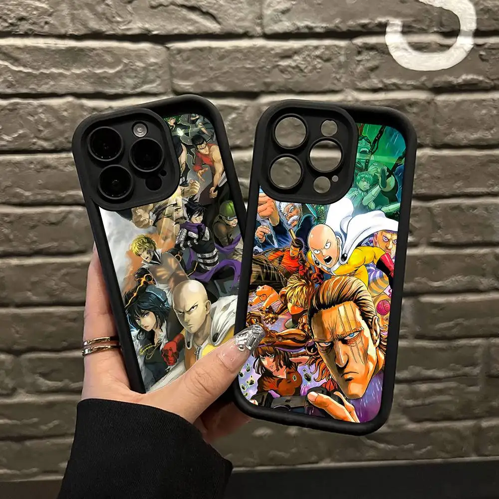 O-One P-Punch Man Phone Case For IPhone 17 16 15 14 13 12 11 Pro Max 16E Plus INS Soft Cover