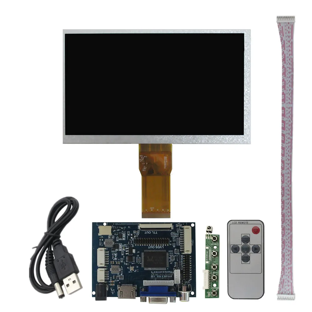 7-inch Portable Monitor Computer Secondary Screen For Raspberry Banana/Orange Pi PC Driver Control Board Supports HDMI VGA AV