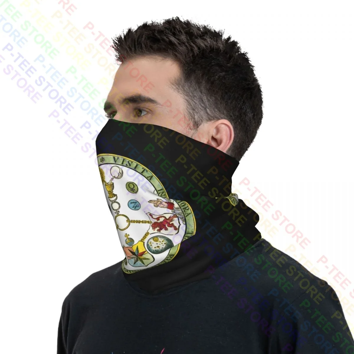 Vrijmetselaars Esoteric-V.I.T.R.I.O.L. Formule Vitriool Motto-Vrijmetselaar Symbool Nek Gaiter Bandana Sjaal Gezichtsmasker Sport