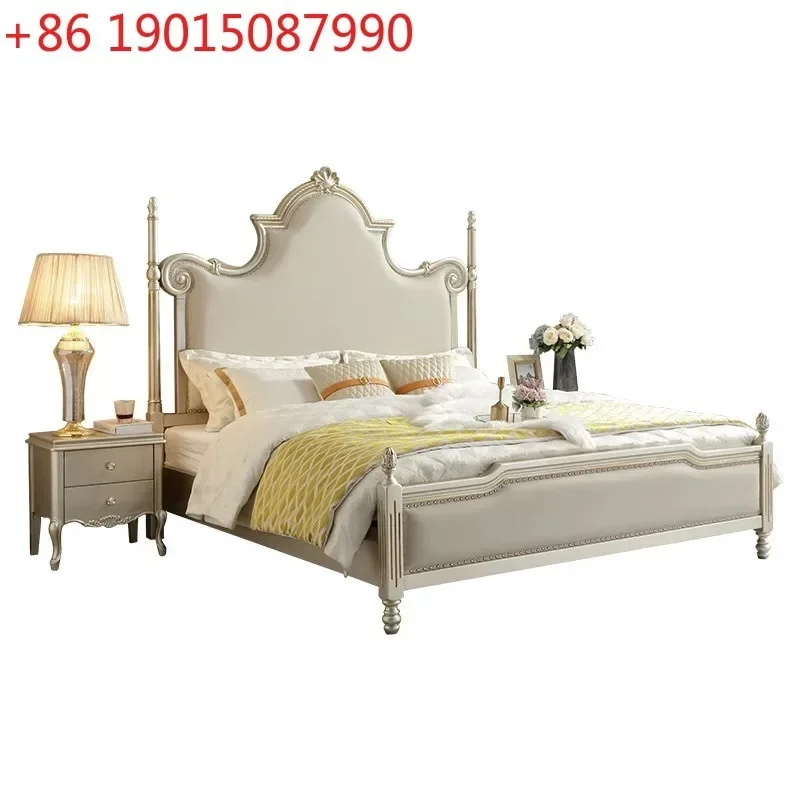American solid wood bed 1.8 meters master bedroom double high-end queen bed light luxury princess wedding new
