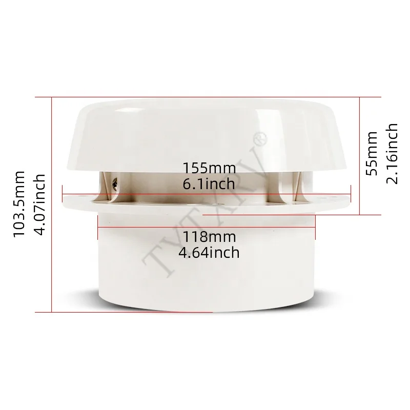 TYTXRV RV Accessories DC12V White Bidirectional Ventilation Fan Mushroom Head Roof Ceiling Vent Silent Caravan Exhaust Fan view 4