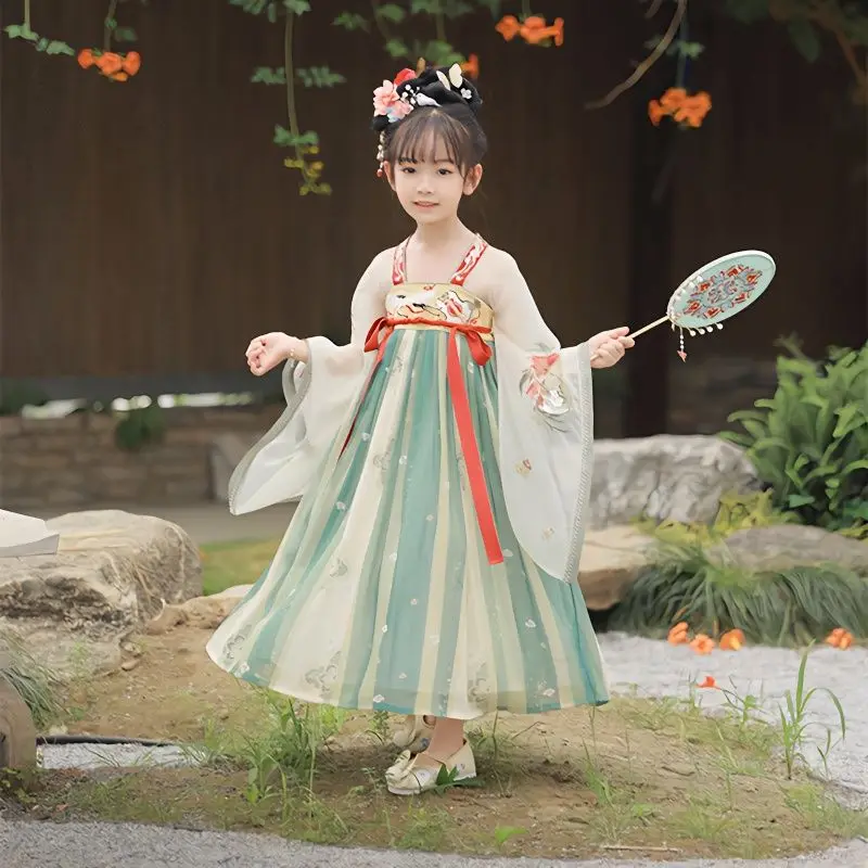 Spring and Autumn Hanfu Xiguang Beauty Embroidered Girl's Chest Length Embroidered Dress Super Immortal Daily Ancient Dress