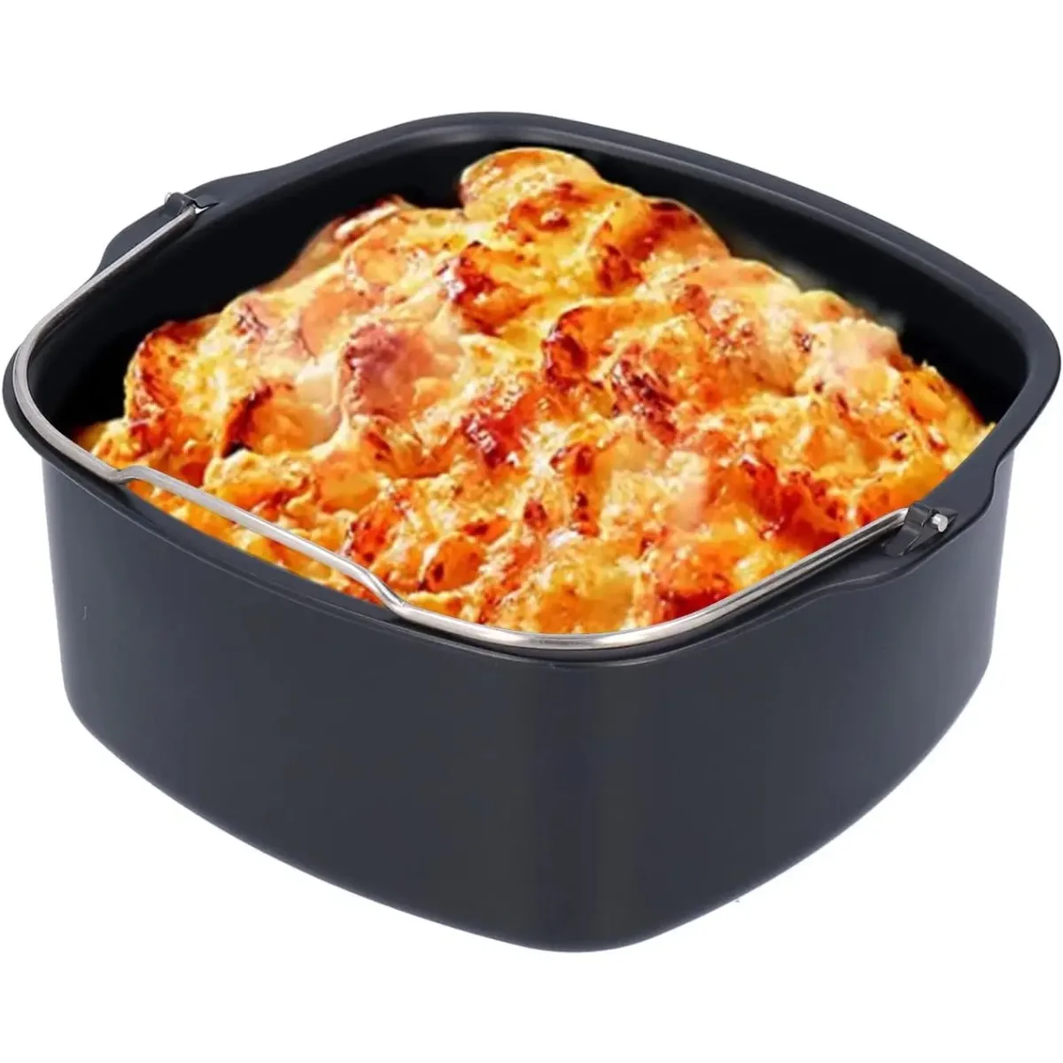 

Air Fryer Cake Pan Non Stick Air Fryer Cake Barrel Air Fryer Pizza Baking Pan for Cake Baking Tray Basket Air Fryer Accessories