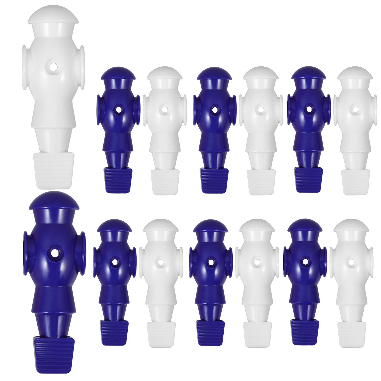 

26 шт., игроки для настольного футбола, высота 107 мм, боковое отверстие 16 мм, переднее отверстие 4 мм, прочные пластиковые сменные фигурки, настольный футбол