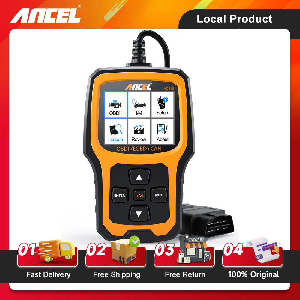 ANCEL AD410 Enhanced OBD II Vehicle Code Reader Car Automotive OBD2 Scanner Auto Check Engine Light Scan Tool Free Update