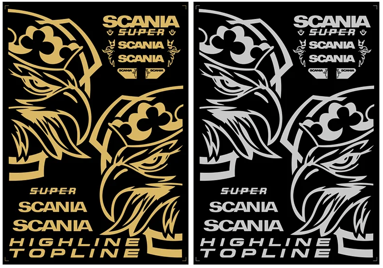 Simulation Model Car Decoration UV Stickers for 1/14 Tamiya RC Truck Dump Truck Scania 770S R620 730 Parts