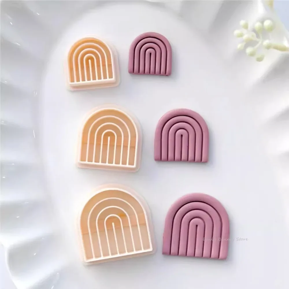 Arch Polymer Clay Earring Cutter Mold Soft Pottery Clay Cutters Wave Rainbow Shape Mold for Earring Jewelry Pendant Making