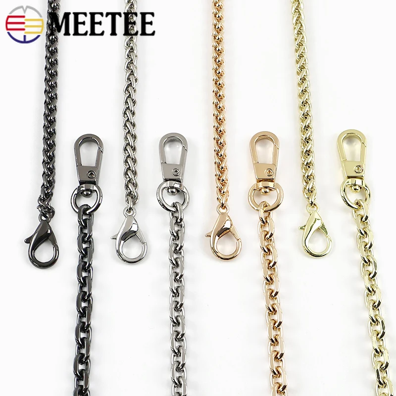 

100/120cm Metal Chain Shoulder Bag Strap Replace Chains Purse Handbags Handle Adjust Hook Buckle DIY Bags Hardware Accessories