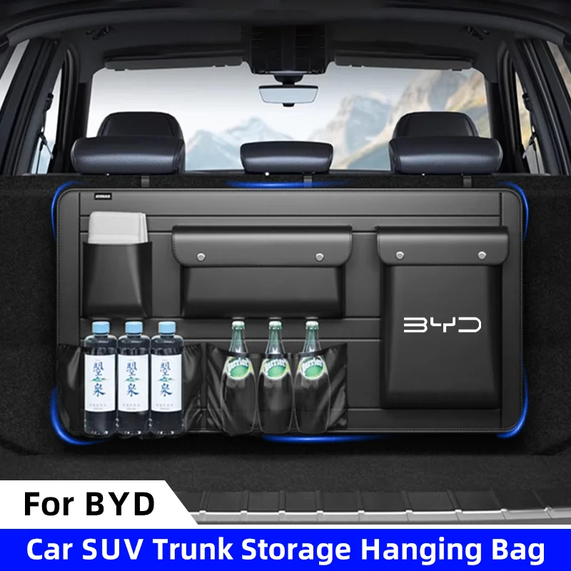 Car Trunk Organizer Storage Bag For BYD Seal Atto3 S2 S6 S7 Tang X Dream SUV/MPV Backseat Hanging Organizer Multi-pocket Storage