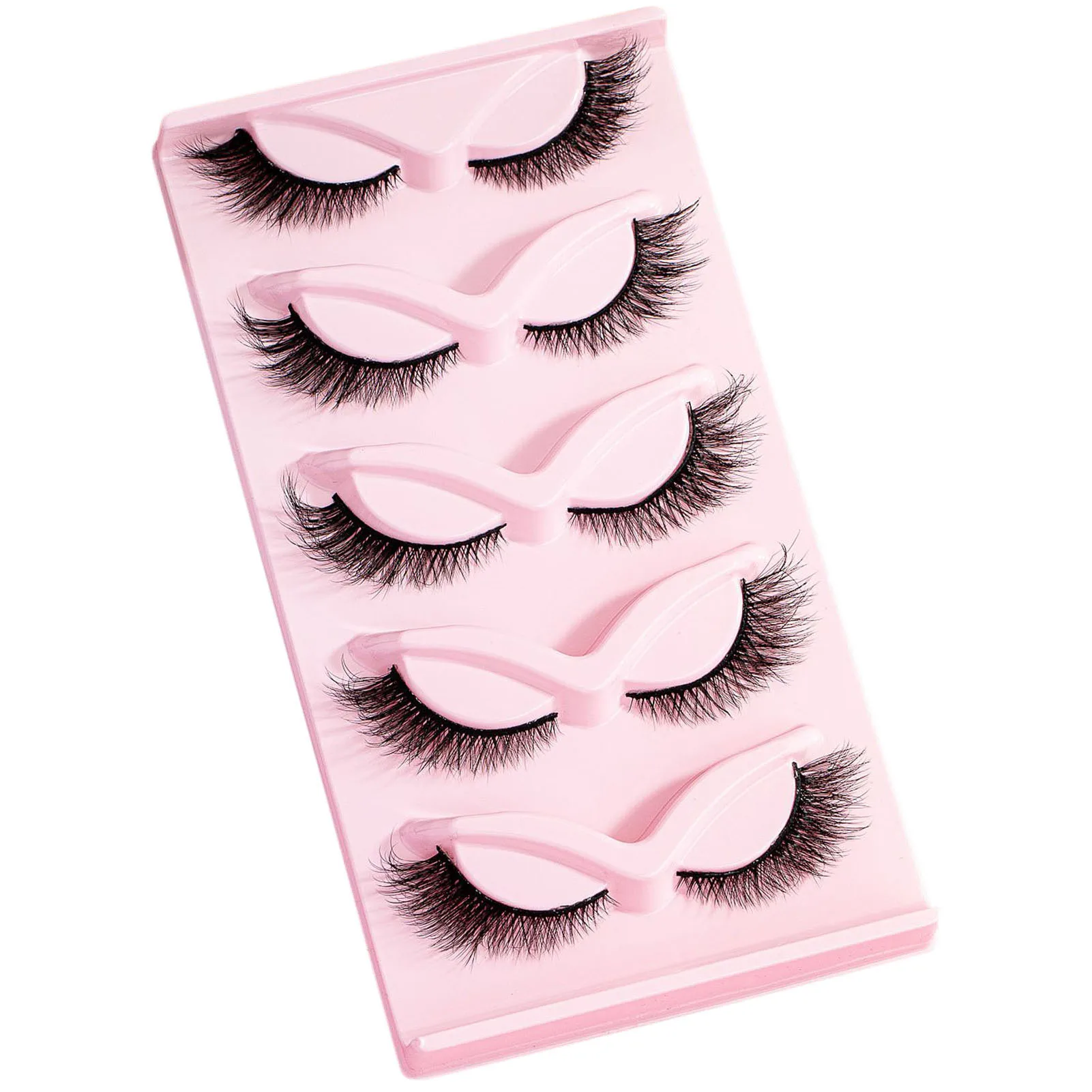 5 Pairs Realistic False Eyelashes Soft Non Irritation Fluffy Lashes Eyes for Women and Young Girls