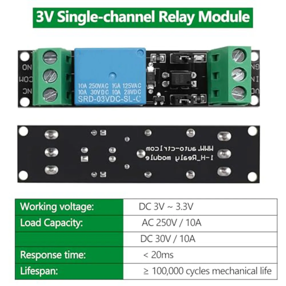 For Arduino High-Level Trigger Power Switch Board 70*17mm High Load Capacity Relay Switch Diode Backfill Protection