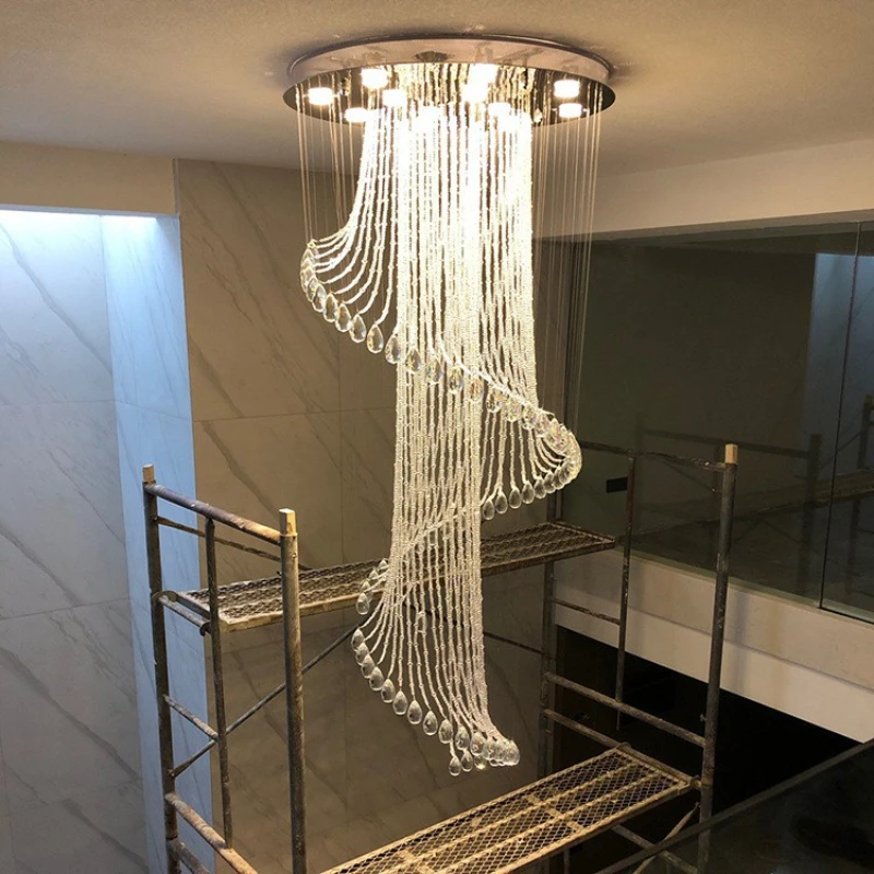 

Chandelier Villa Duplex Stair Crystal Chandelier Hotel Clubhouse Hall Crystal Light Manufacturer Wholesale Lighting