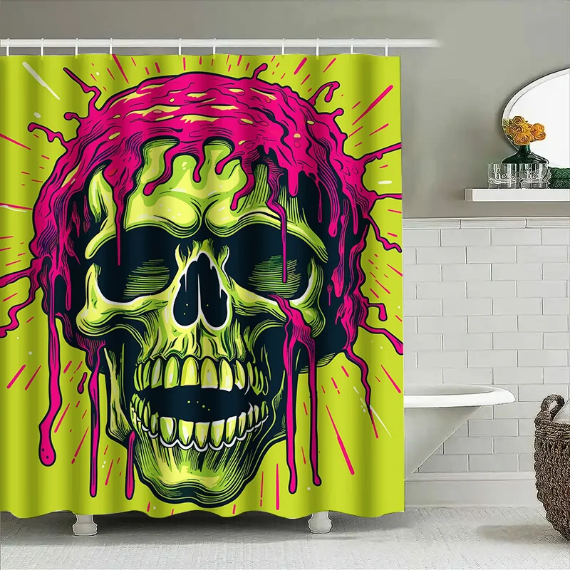 

Tuniu психоделический череп занавеска для душа ужас искусство винил водостойкий декор для ванной комнаты жуткий подарок