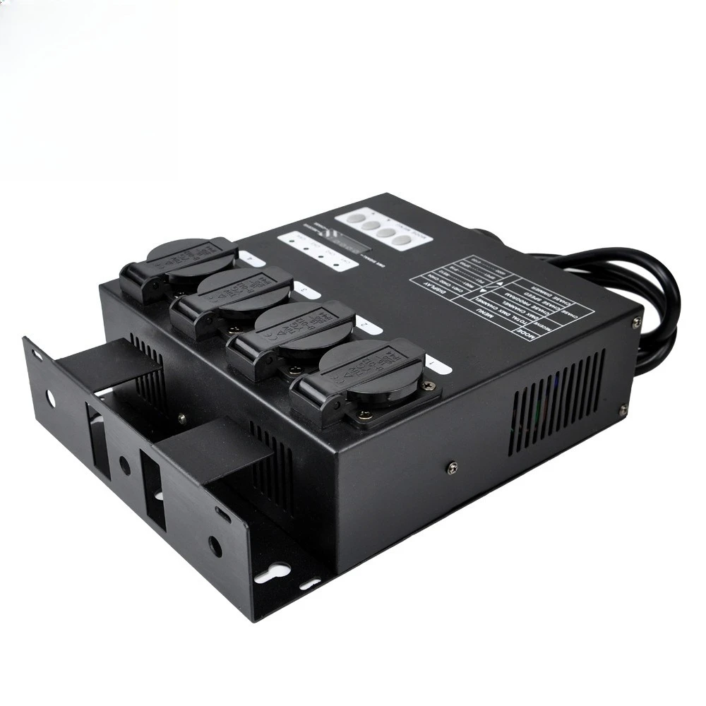 

220V 4-way dimming table Single channel 6.3A DMX512 control dimmer, European standard female socket