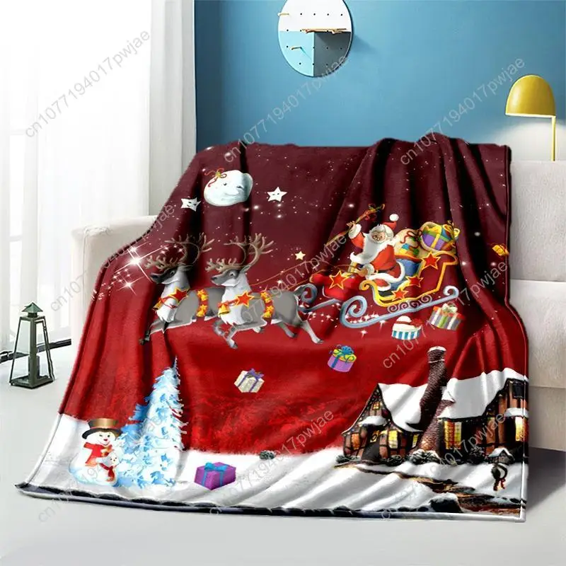 크리스마스 테마 프린트 플란넬 담요 소파 침대 여행 캠핑 거실 사무실용 맞춤형 담요