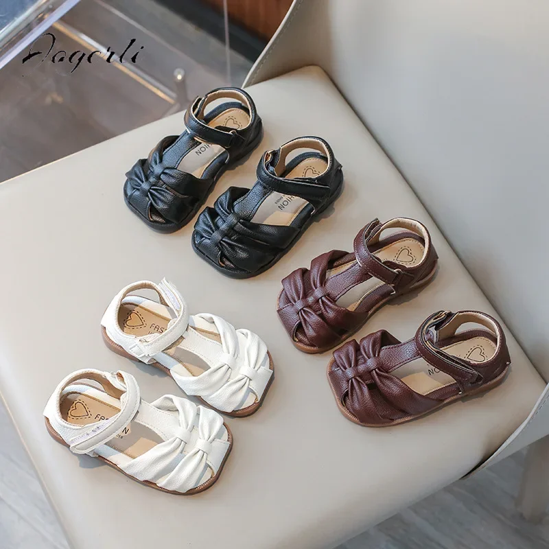

Girls' Sandals Summer New Children's Fashion Casual Boy Closed Toe Baby Princess Hollow Soft Sole Flats