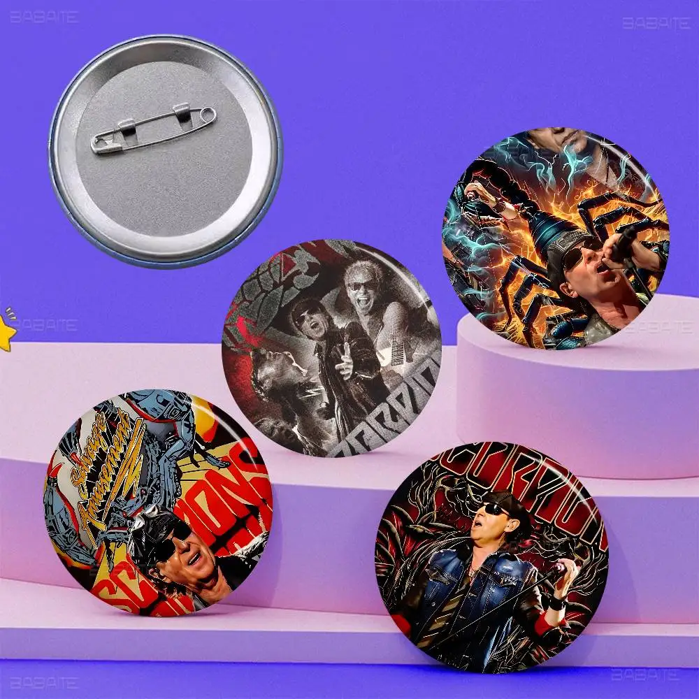 rock band S-Scorpions heavy metal style 58mm Animals Funny Brooches Badge Backpack Clothes Gift Accessory