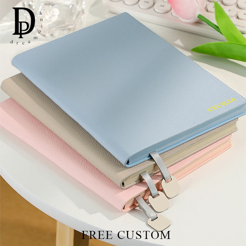 A5 Custom Name PU Leather Cover Notebook Engrave Initials Luxury Business Office Schedule Planner Books Student Diary Book Gift