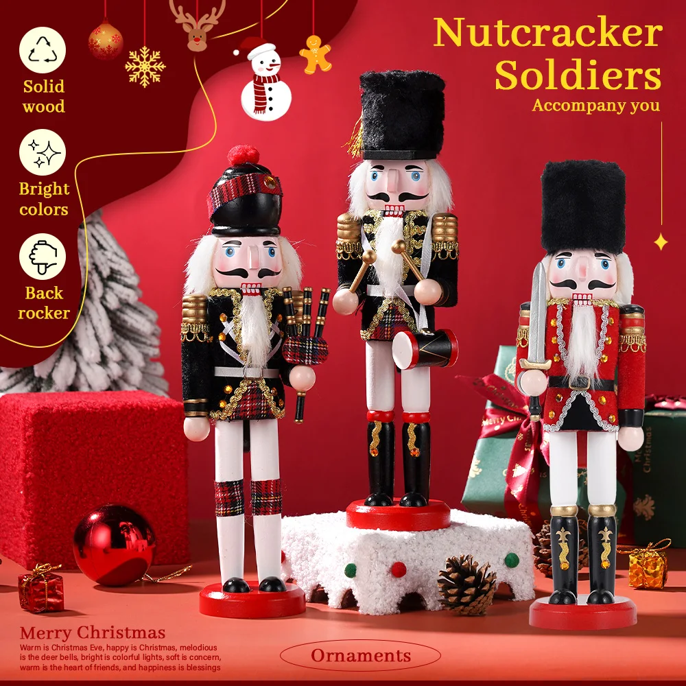 

Рождественский кукольный подарочный набор «Щелкунчик» из 3 предметов, 30 см, сделай сам, подарок на Новый год и День Благодарения, декор для дома и офиса