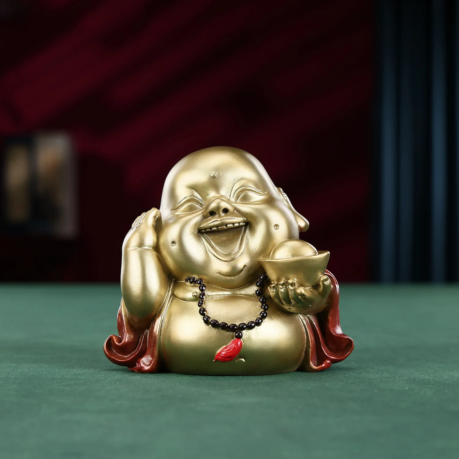 DSA Color Copper Creative Small Maitreya Laughing Buddha Ornament Living Room Home Decoration Office Car Craft Gift Ornament