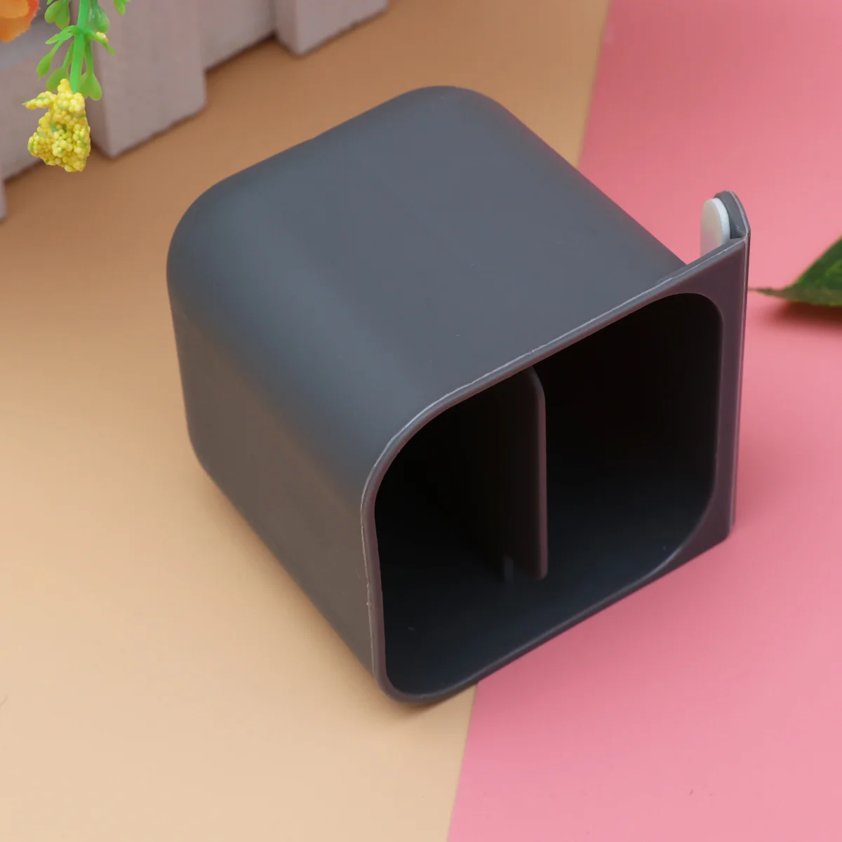 

2Pcs Plastic Pen Holder Stick-on Desktop Organizer Storage Container for Office Study Home Stationery Mini Pen Holder