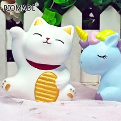 Cute Lucky Cat Unicorn Candle Silicone Mold Diy Gypsum Aromatherapy Epoxy Resin Chocolate Cake Home Decoration Hand Baking Mould