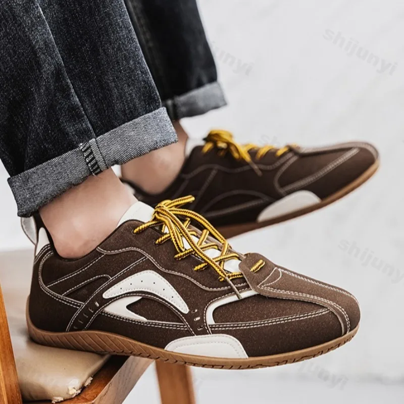 

Men's Retro Sports Casual Shoes Flat Bottomed Soft Soled Comfortable 2025 New Spring Mesh Breathable Versatile Lace Up Sneakers
