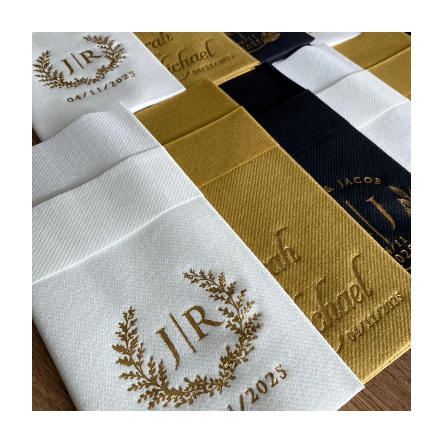 90 serviettes personnalisées, serviettes personnalisées pour mariage, serviettes personnalisées pour cocktails, papier pour boissons, anniversaire, fête, monogramme personnalisé L