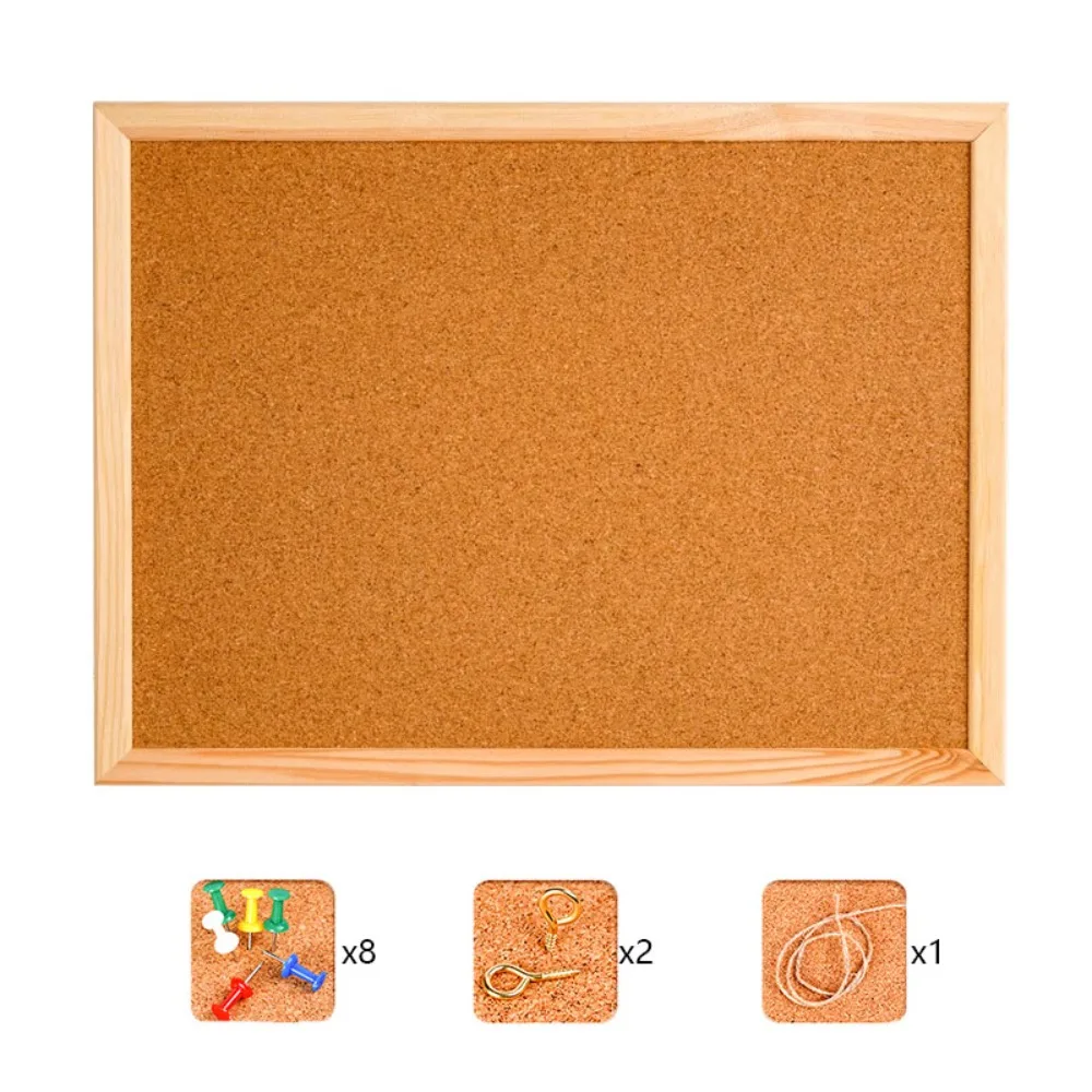 

Practical Double-sided Cork Notice Board Wall Hanging DIY Photo Display Board Thickened Message Boards Study