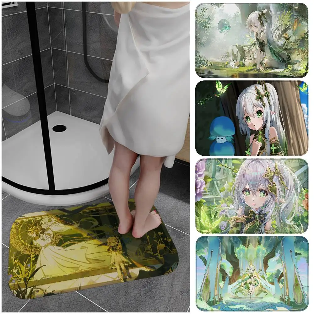 

Nahida Genshin Cartoon Hallway Carpet Non-Slip Laundry Room Mat Laundry Decor Balcony Child Living Room Toilet Rug