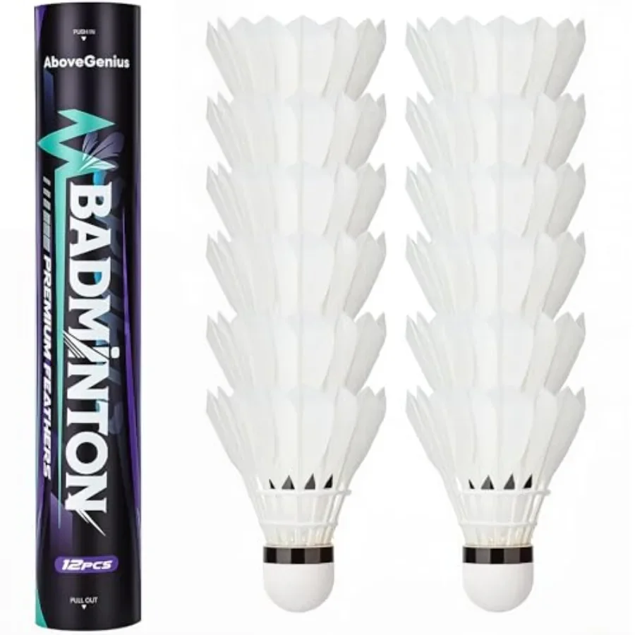 

Goose Feather Badminton Birdies/ Pack, Badminton Shuttlecocks with Stability Durability, High Speed Shuttle Balls for Indoor Ou