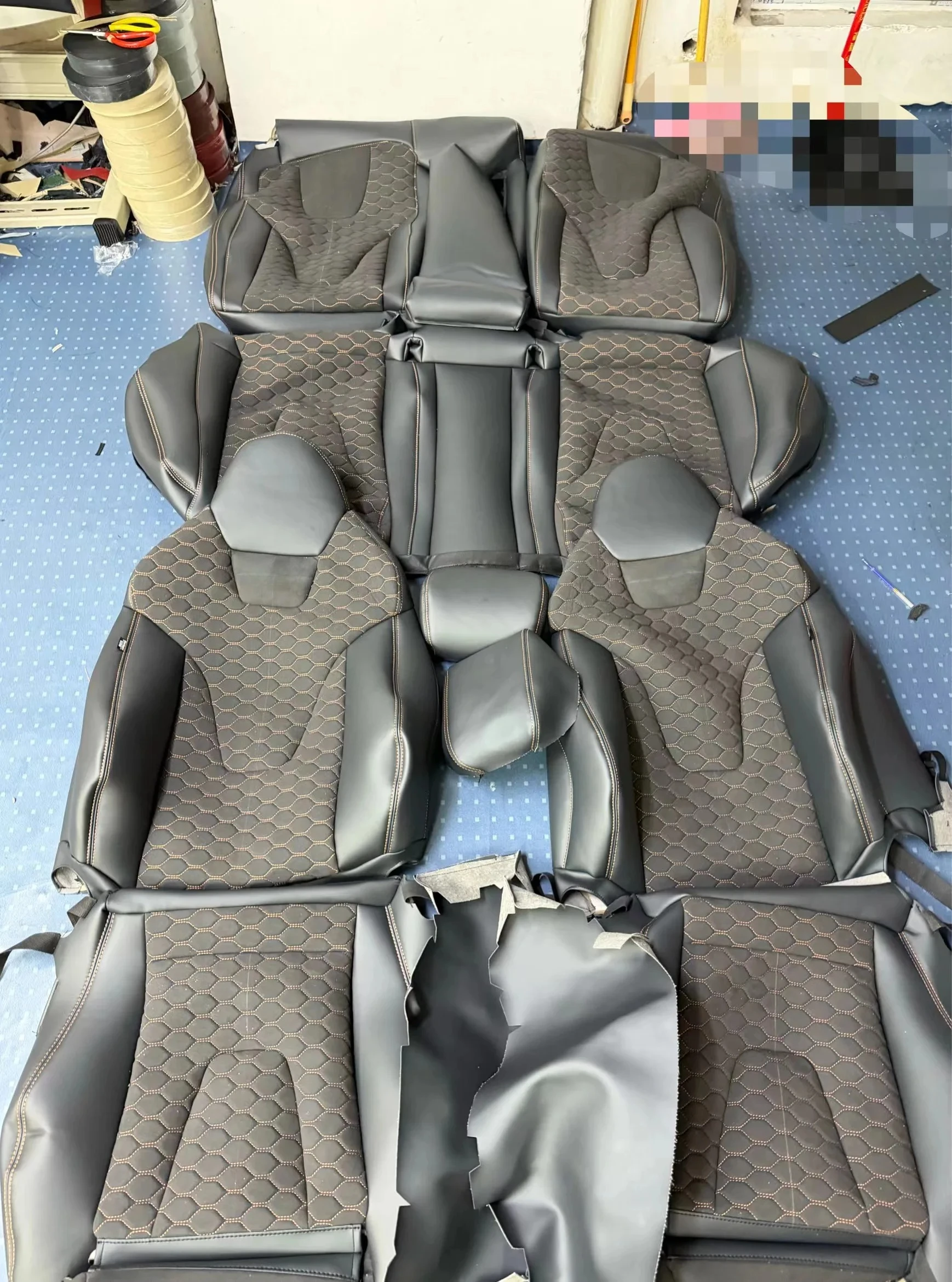 GZYLC Car Interior Accessories Leather Full Set Auto Re-upholstery Seat Covers for Audi S5 2009