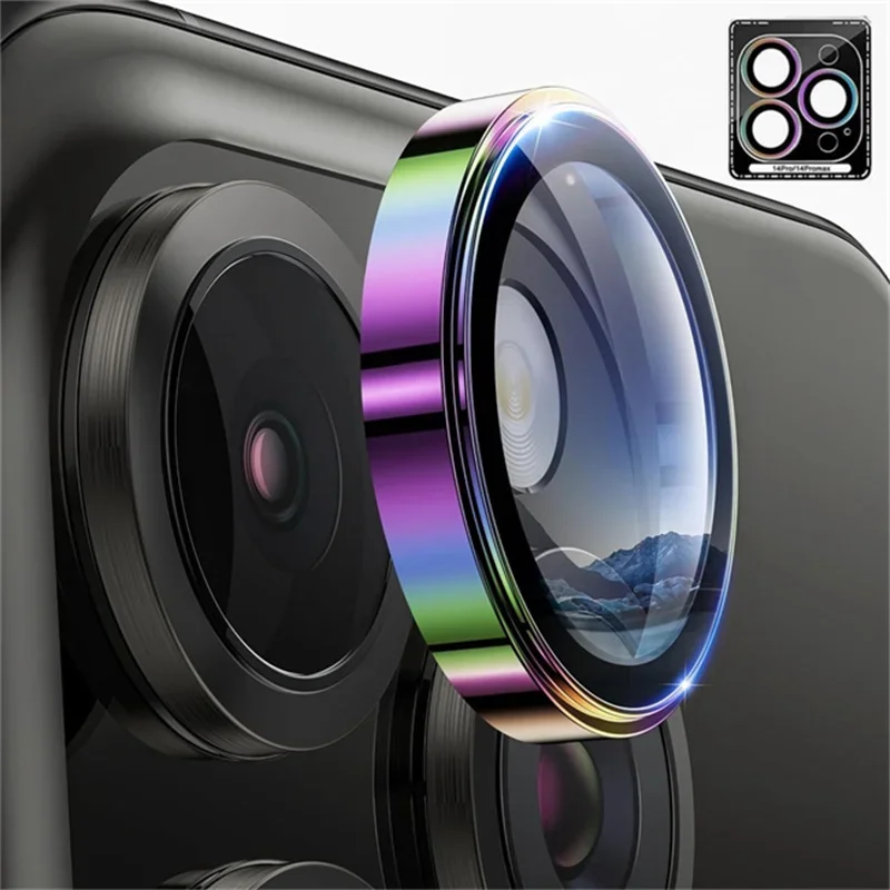 2-3Pcs 8K HD Camera Lens Protector Tempered Glass For 15 16 17 Pro Max Metal Ring Camera Full Cover Clear Film For 14 ProMax