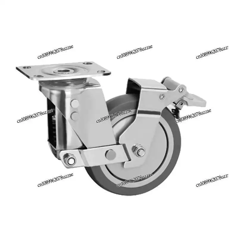 Medium-sized Chrome-plated Spring Wheel TPR Silent Caster Universal Rust-proof Acid-proof
