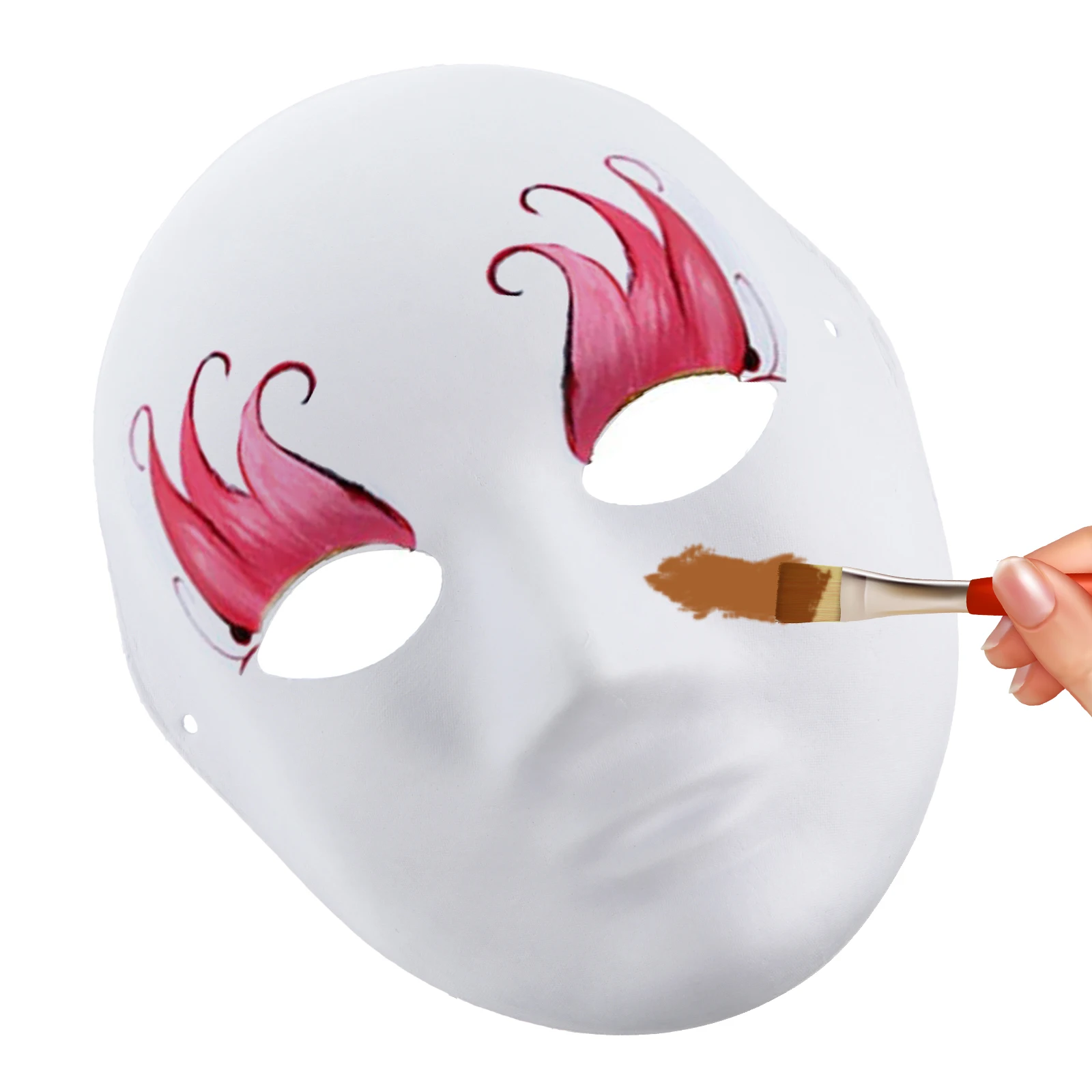 

9 Pcs Paintable Mask Unpainted White Paper Masquerade DIY Blank Face Halloween Cosplay Accessories School Activity Toy