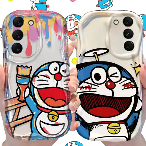 Lovely Doraemon Case for Samsung Galaxy S24 S23 S22 S21 Ultra Plus S20 FE A73 A72 A71 A55 A54 5G A53 A52 A51 4G A50S A50 Cover