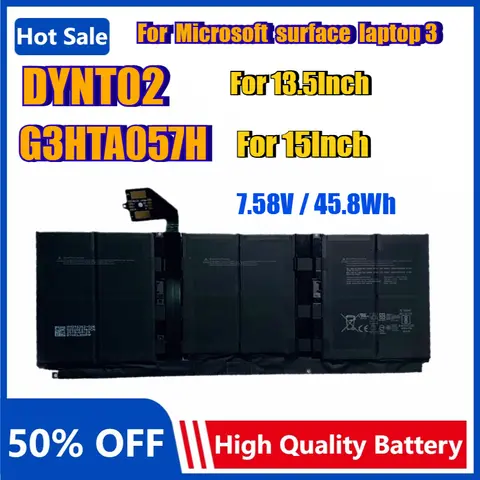 DYNT02 G3HTA057H Laptop Battery for Microsoft Surface Laptop 3/4/5 1978 1979 1950 1951 1952 1953 1958 1959 1867 1868 1872 1873