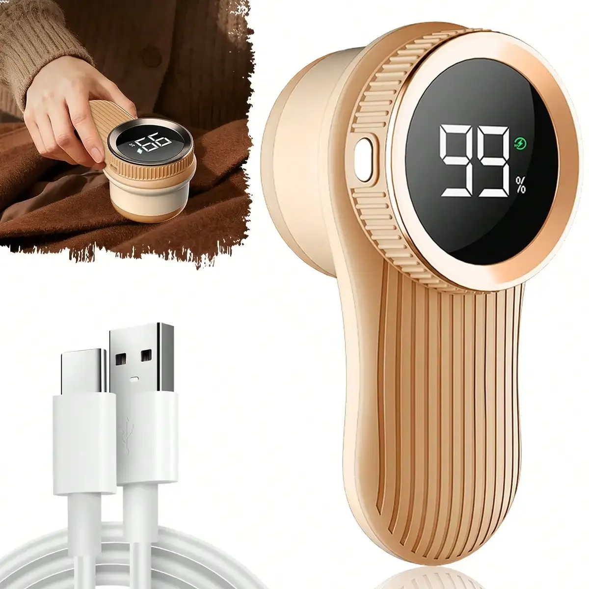 

Portable LED display charging sweater hair remover, hair removal device, bedding, furniture, carpet, sofa hair ball trimmer