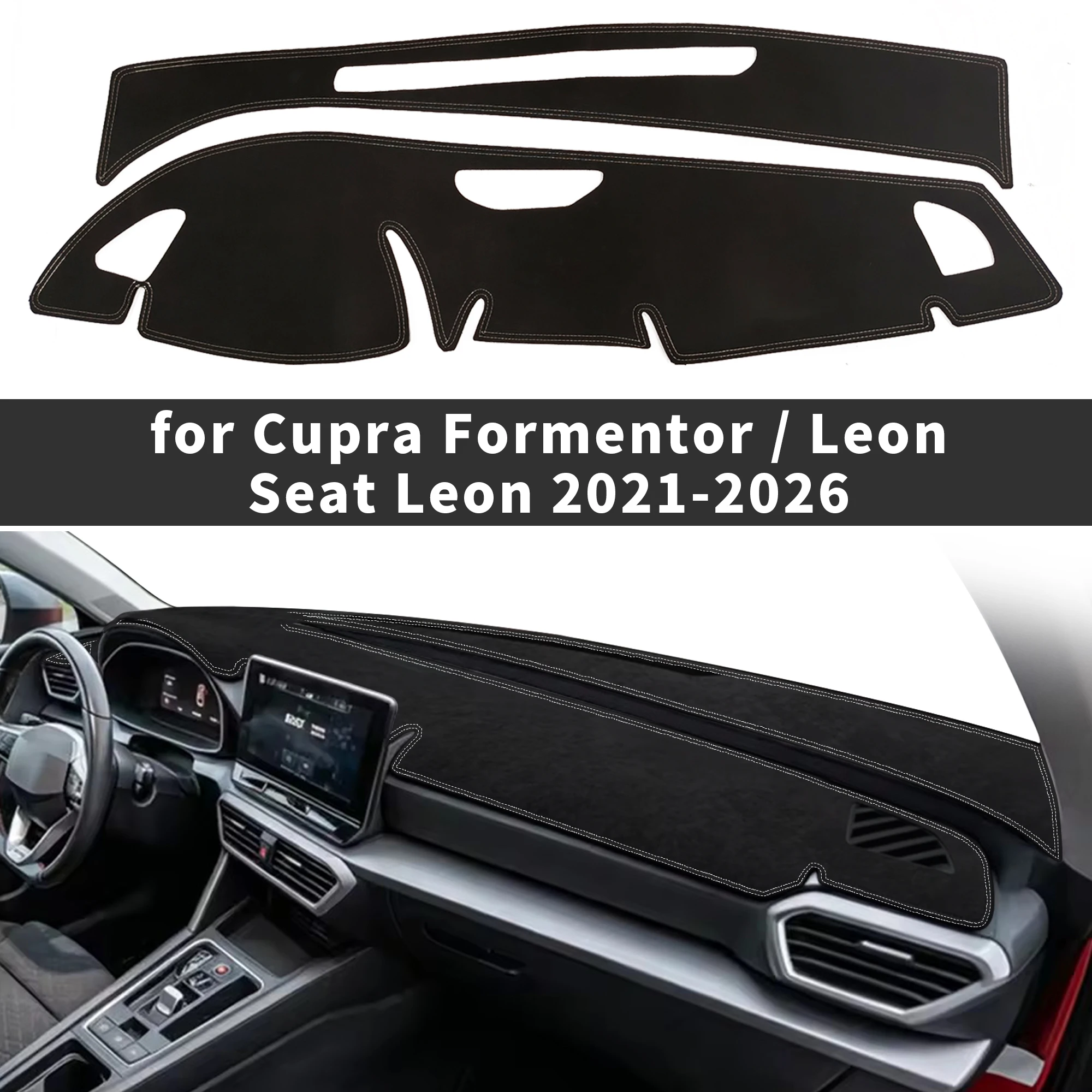 for Cupra Formentor Leon 2021-2026 Seat Leon Car Dashboard Cover Dashmat Sunshade Anti‑Slip Anti‑UV Dash Mat Cover Accessories