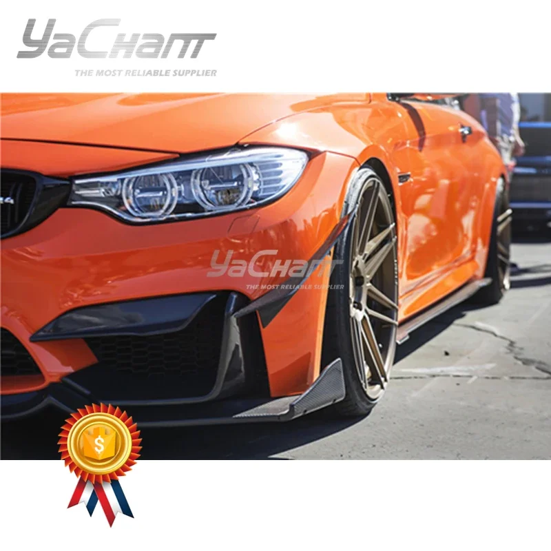 Forged Composite Carbon Front Canard Fit For 2014-2019 F80 M3 F82 F83 M4 MAD Style Front Bumper Canards