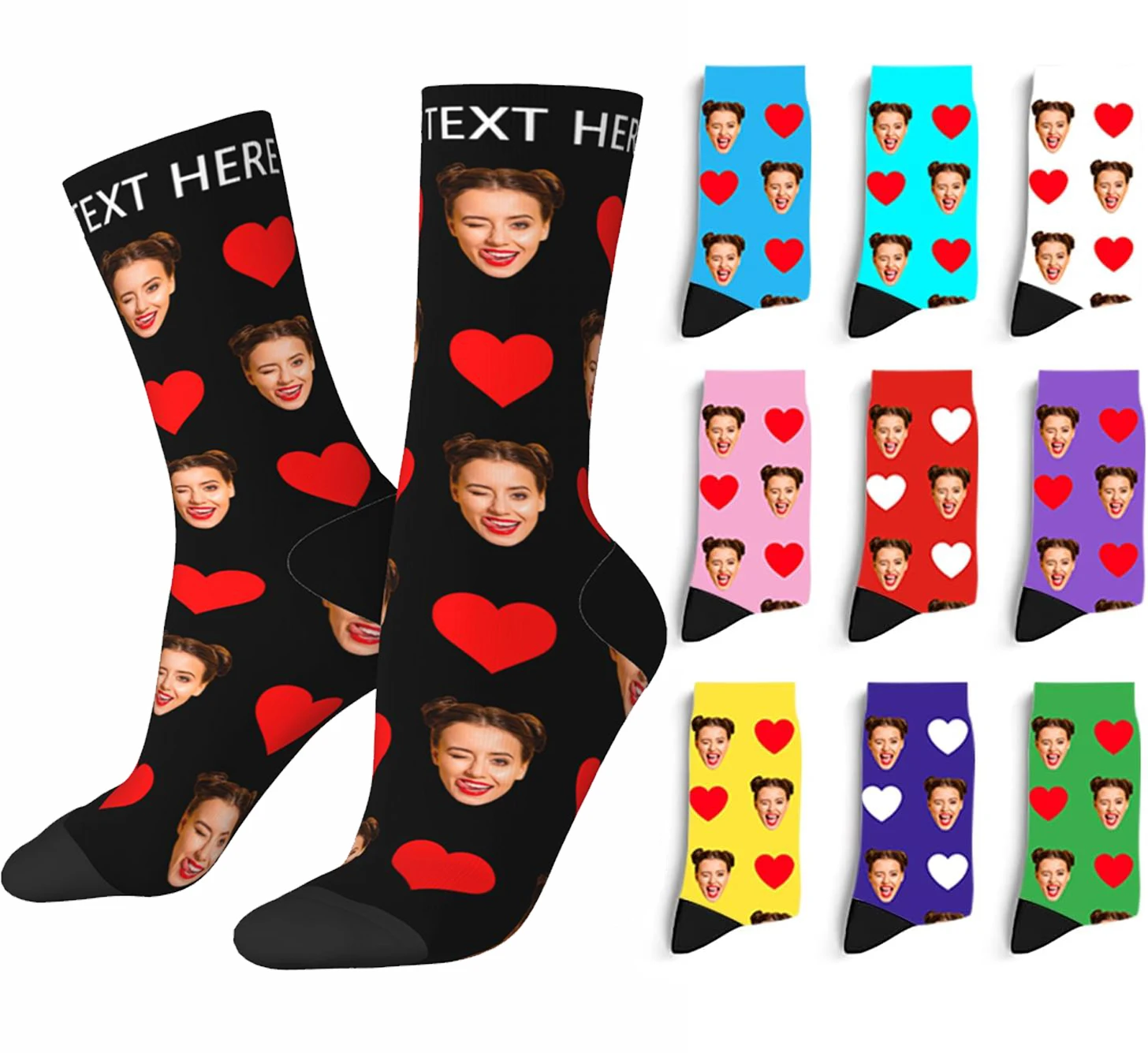 

Personal Custom Avatar Printed Socks Cozy Sport Middle Tube Socks Cotton for Unisex Birthday Present