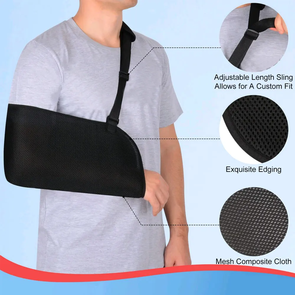 1Pc Breathable Arm Sling Adjustable Support Shoulder Immobilizer for Fracture Sprain Wrist Arm Elbow Forearm Fixed Belt Strap