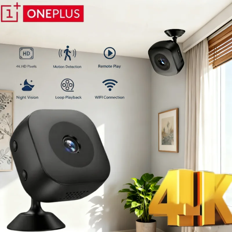 OnePlus 4K WiFi Mini Security Camera Night Vision Full Color High Definition Monitor Waterproof Motion Detect Home Surveillance
