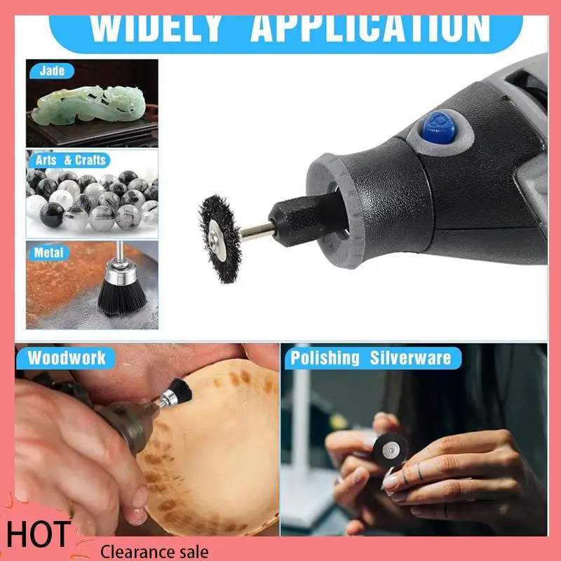 A88Z 120 шт. Набор проволочных щеток, колеса из стальной проволоки, щетки-ручки для вращающейся дрели, набор проволочных щеток, набор для вращающегося инструмента