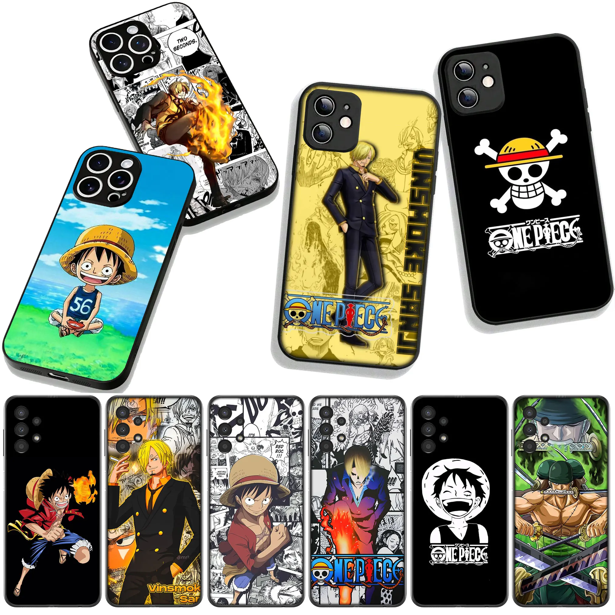 Чехол для Motorola Moto G04 G13 G14 G22 G23 G32 G34 G35 G64 G82 G84 G53 G60 G72 E14 E15 E13 с изображением Луффи, Ророноа Зоро, Санджи из One Piece