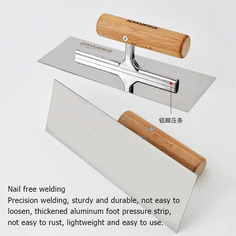 Raschietto per stucco per cazzuola in acciaio inossidabile, coltello per intonacare piastrelle e pareti, raschietto per muratore, pala per cemento, raschietto per muro
